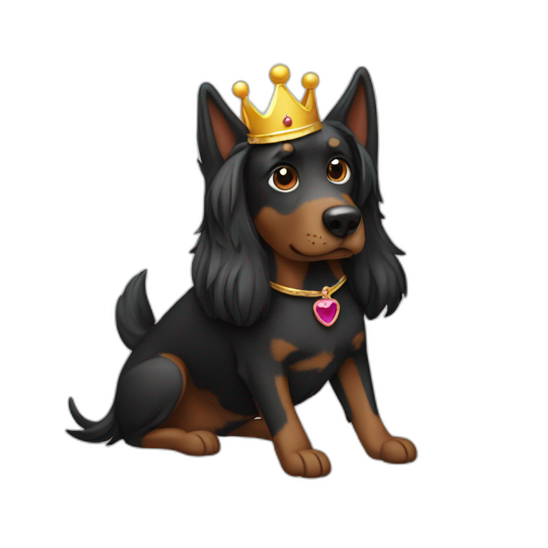 black-dog-ear-flaps-princess-crown emoji