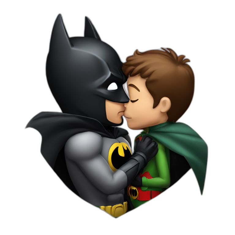 batman kissing robin emoji