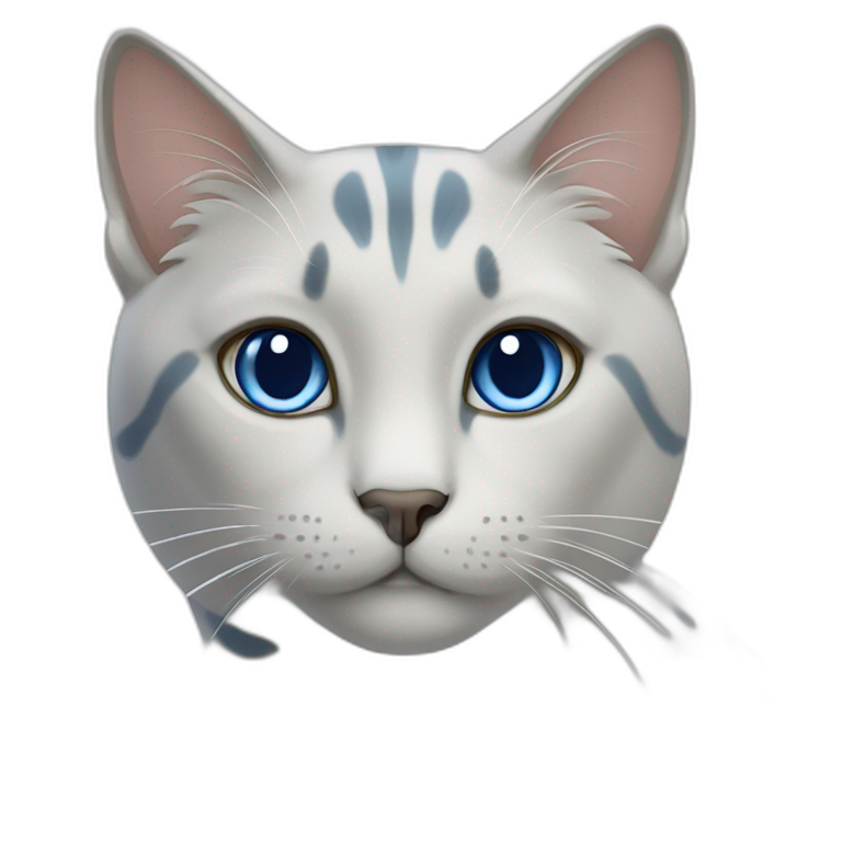 Blue-point cat with white spot on the neck emoji
