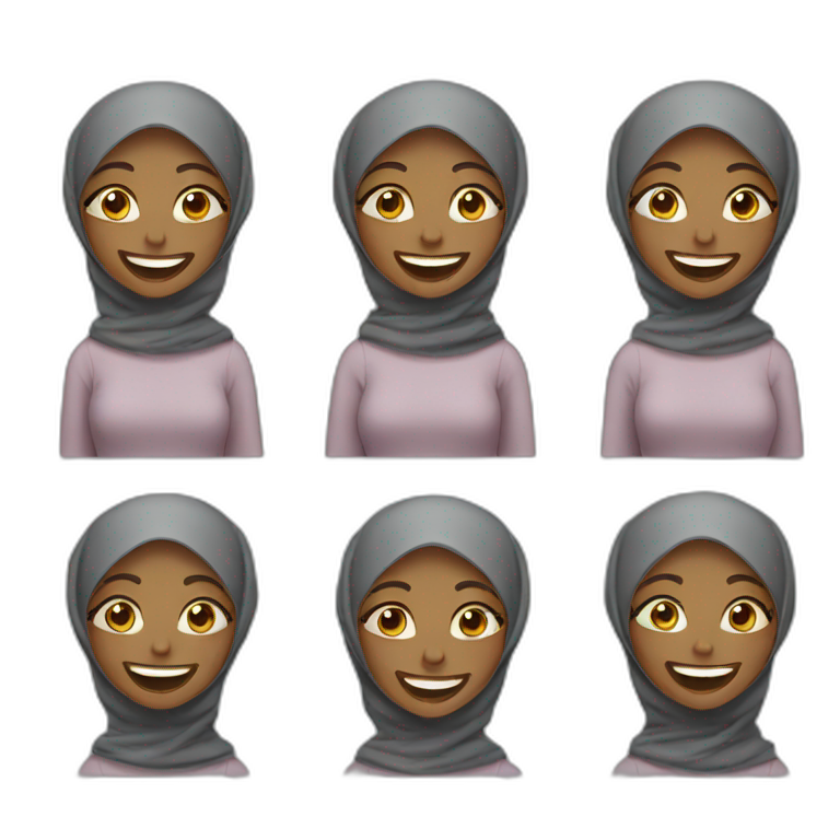 black woman with hijab laughing emoji