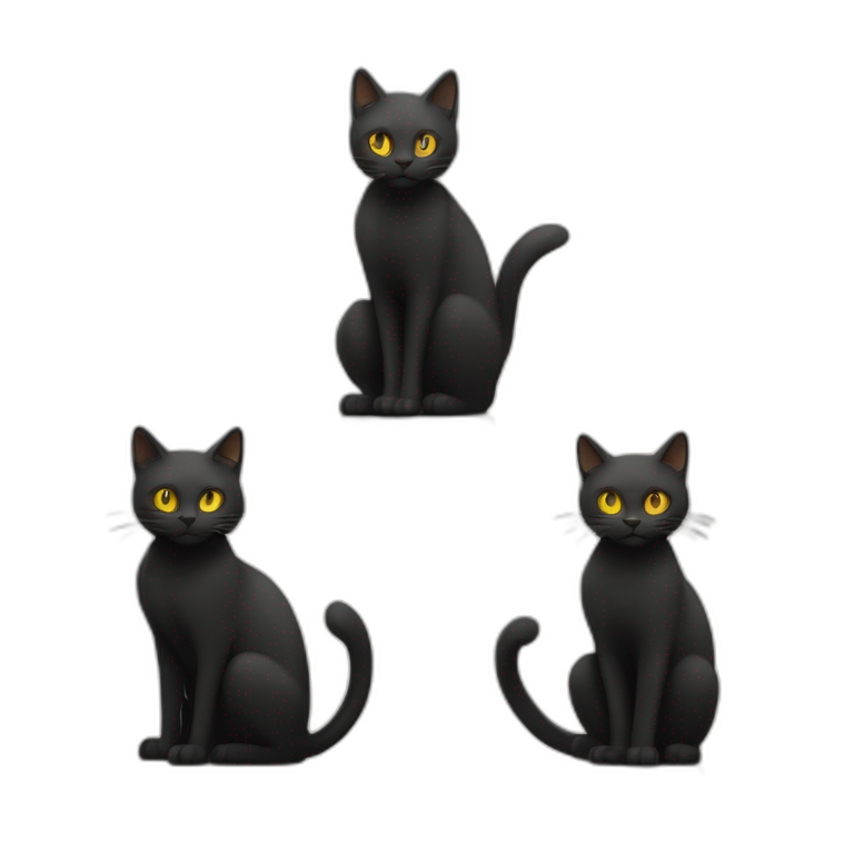chat noir sur chat blanc sur chat roux sur chat brun emoji
