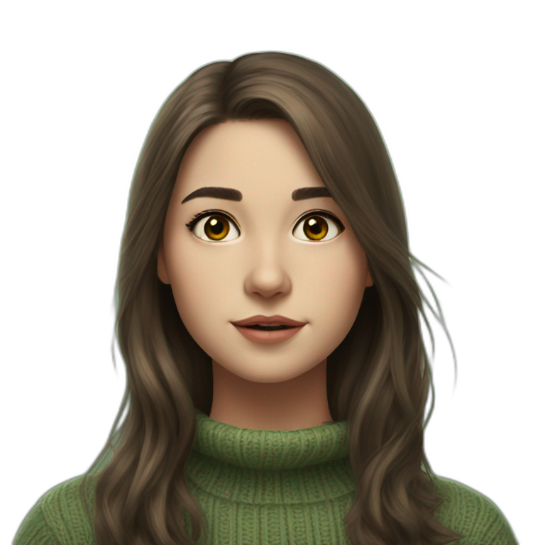 green sweater girl portrait emoji
