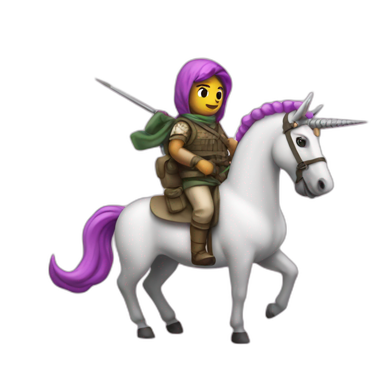 a unicorn liberation fighter from palestine emoji