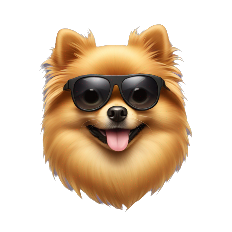 pomeranian with cool sunglasses emoji