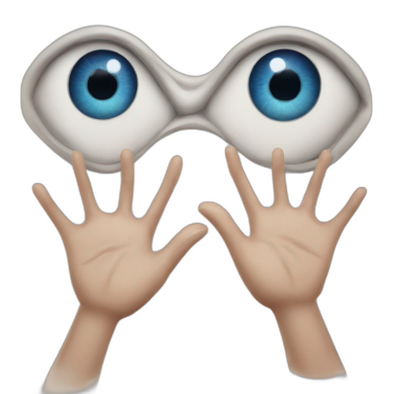 Two hands with Evil eye emoji