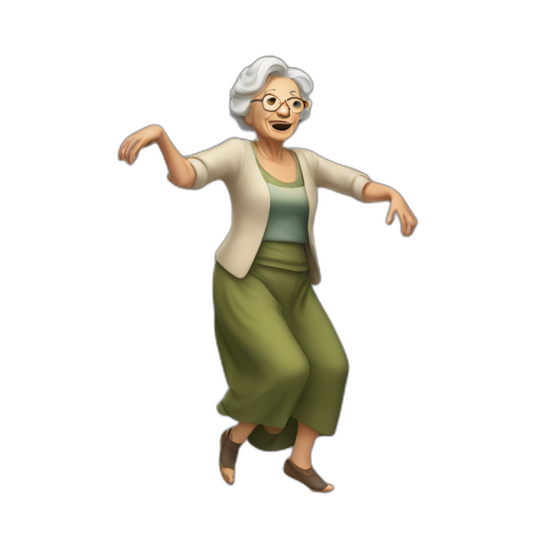 dancing old woman emoji