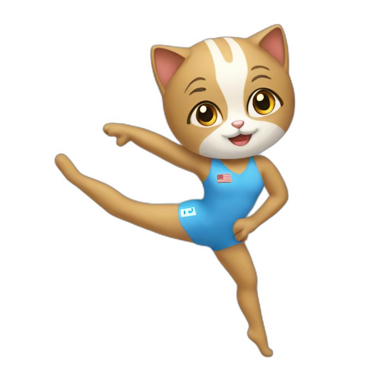un chat gymnaste emoji