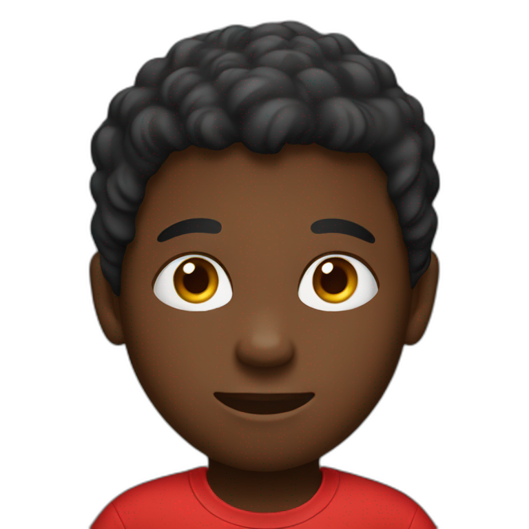 Black boy with red t shirt emoji
