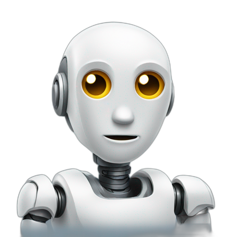 Robot interviewing a person emoji