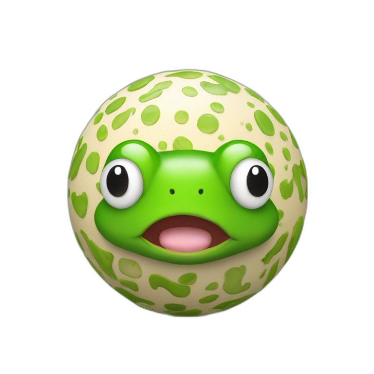 3d sphere with frog skin pattern texture emoji