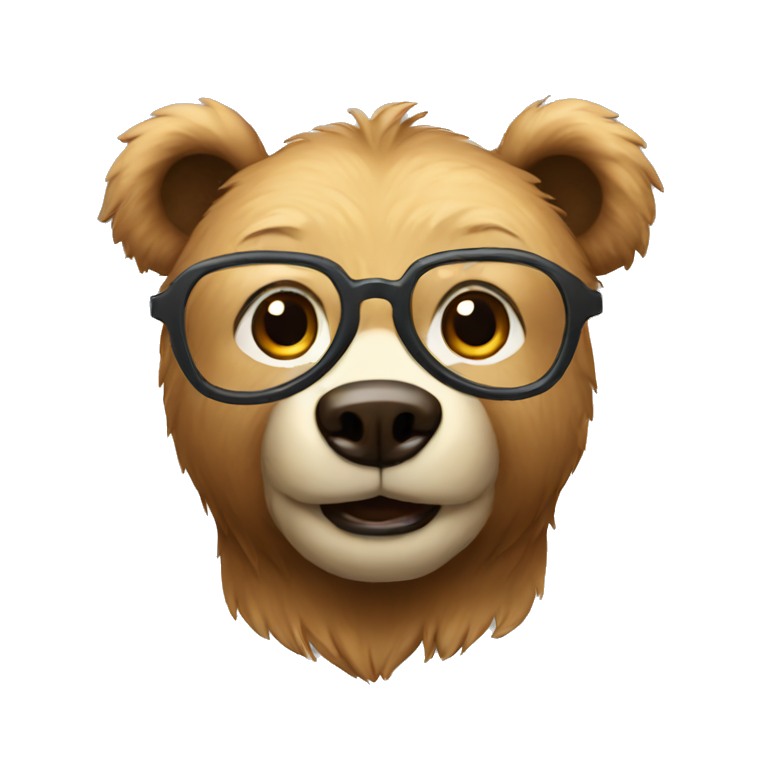 nerdy bear emoji