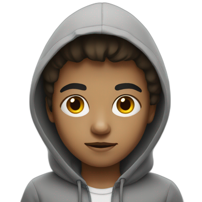 boy with black eyes and hoodie emoji