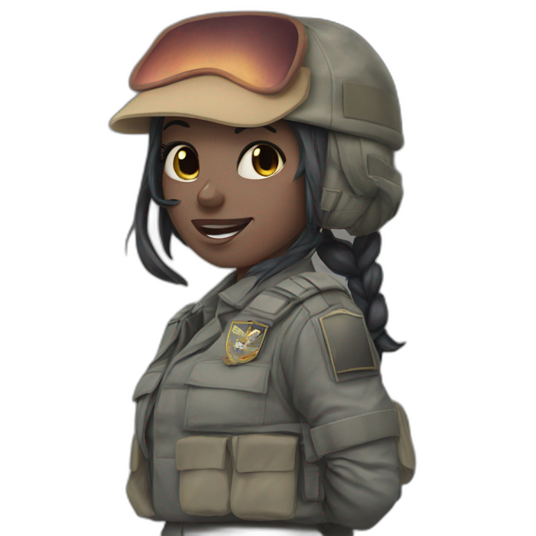 military girl in uniform emoji