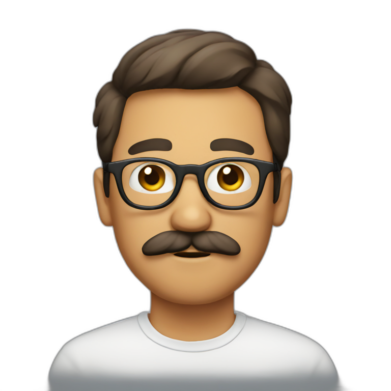 mustache man with glasses emoji