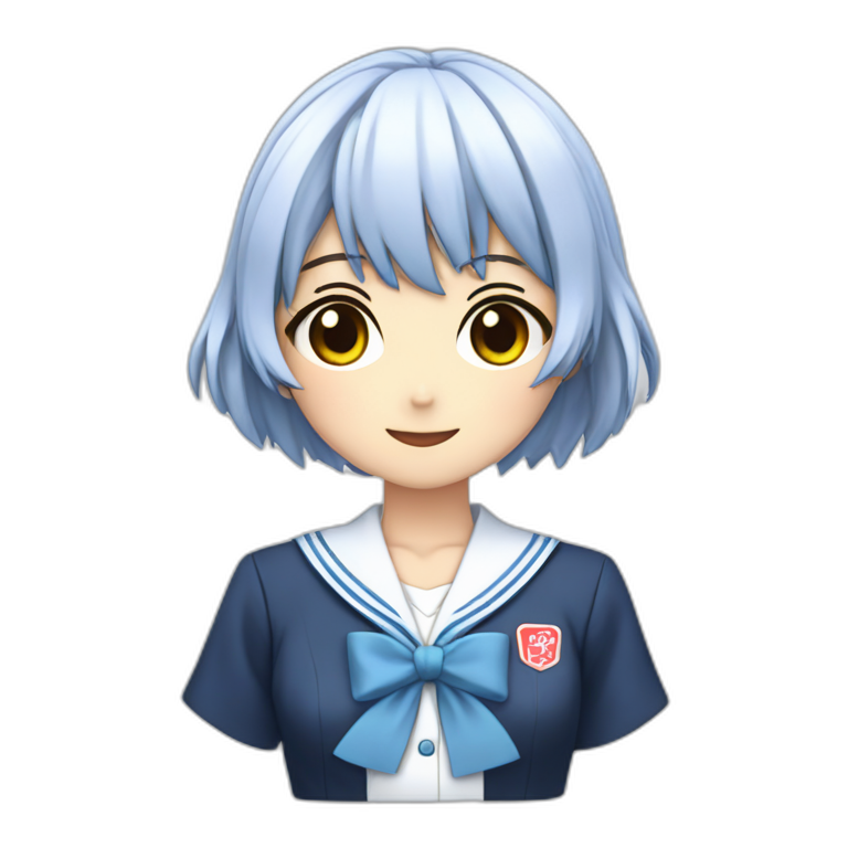 Ayanami Rei in school uniform emoji