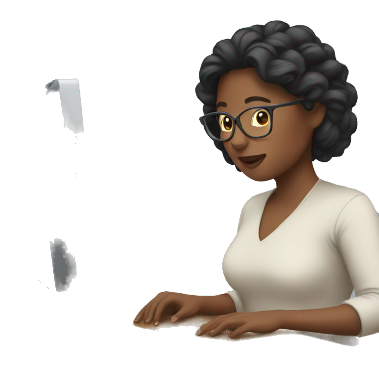 woman works with computer emoji