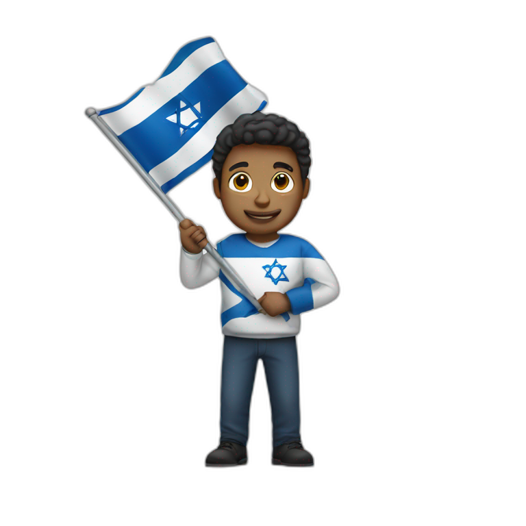man holding israel flag emoji