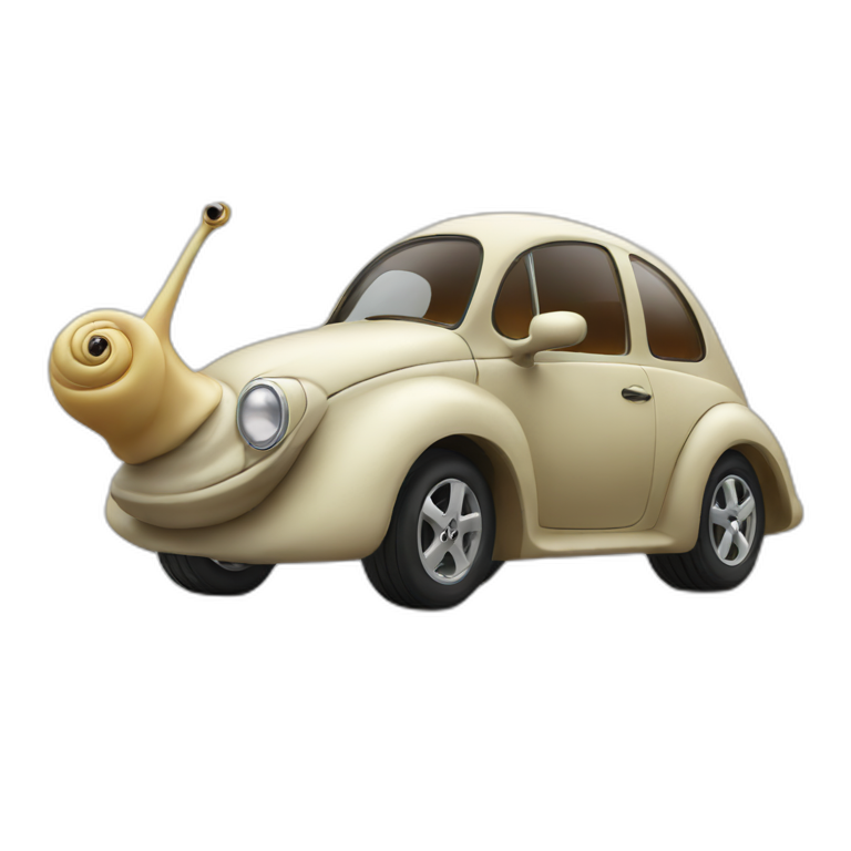 Car looking like a snail emoji