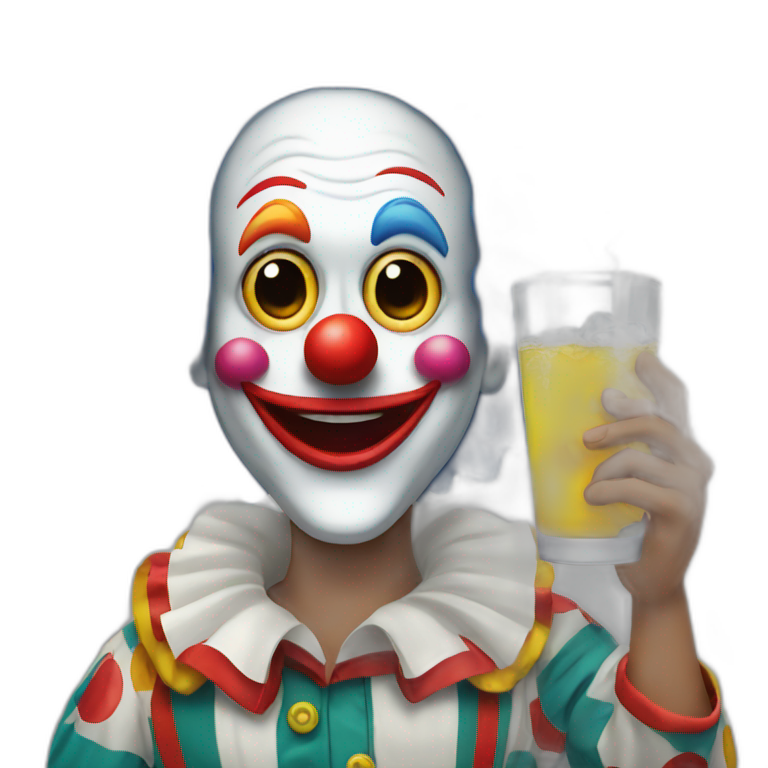 Clown drink vodka emoji