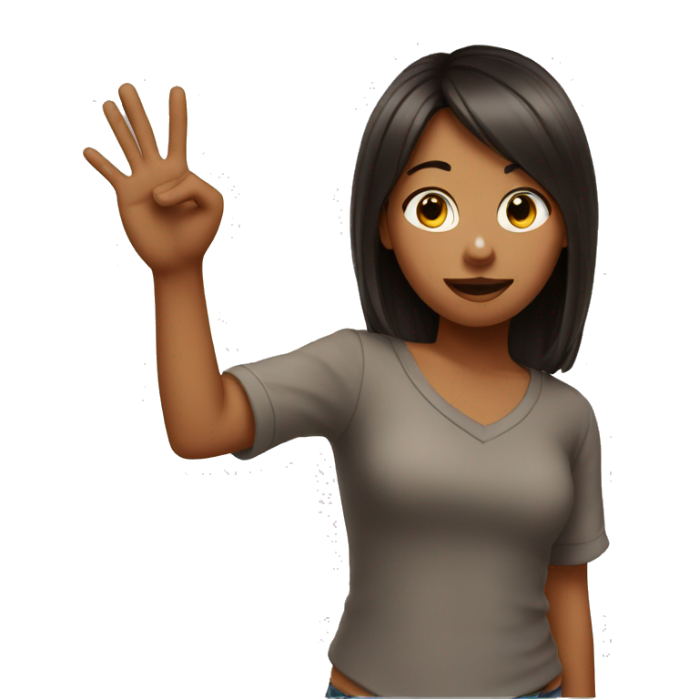 a sassy girl with hand gesture emoji