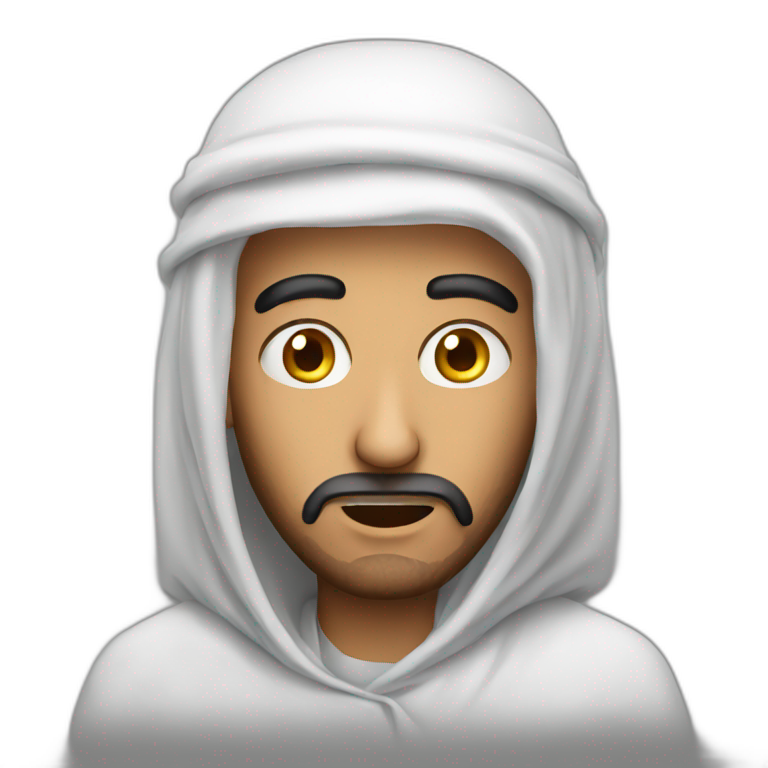 Arab man scared emoji