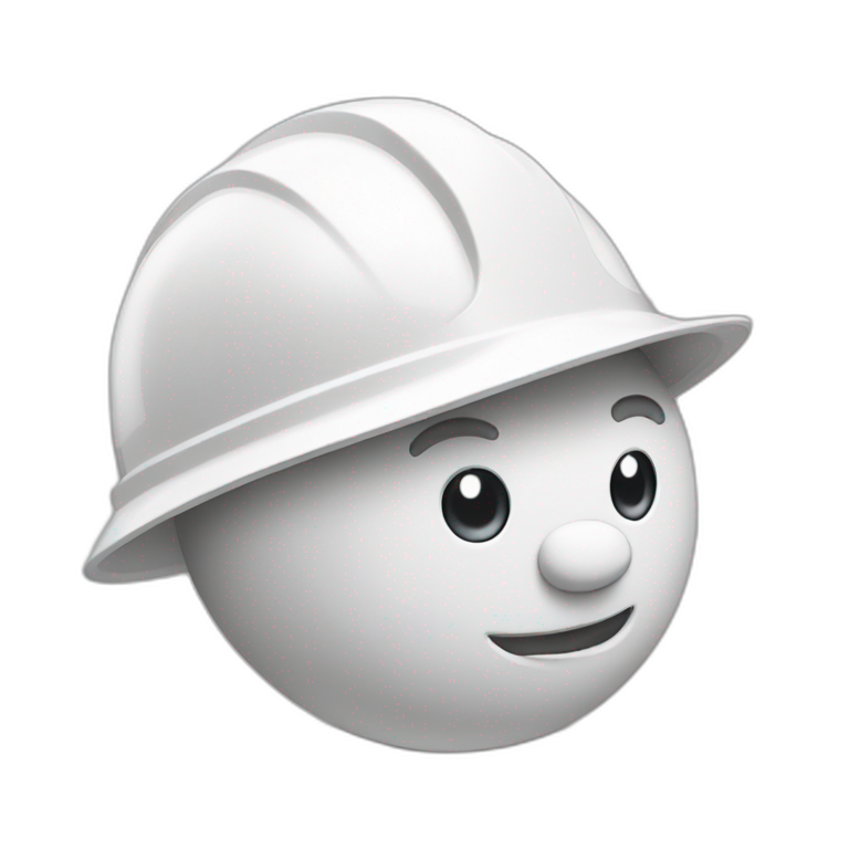 construction white hard hat helmet, gaggles emoji