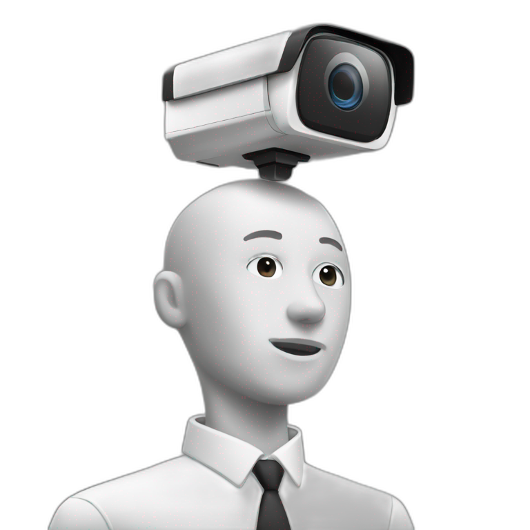 Human with security camera head emoji