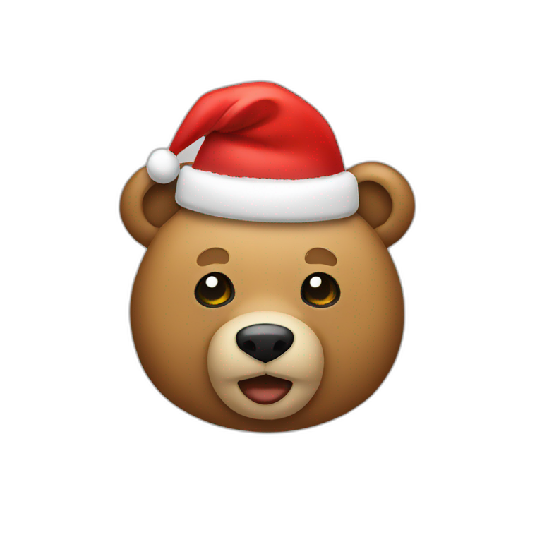 teddy bear santa hat emoji