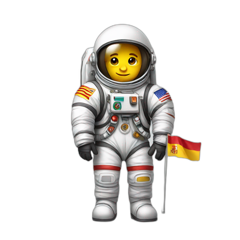 astronaut with spanish flag emoji