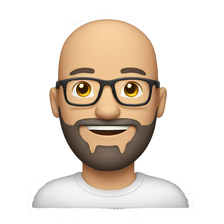 bald man with glasses and beard, rubbing hands and smiling emoji