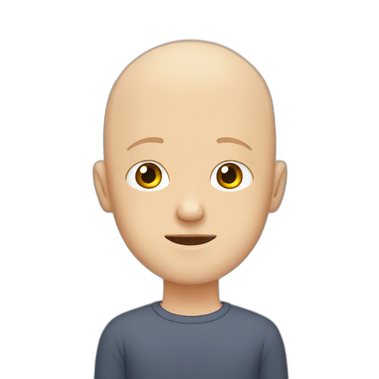 Bald white guy with hazel eyes with his hands over his face emoji
