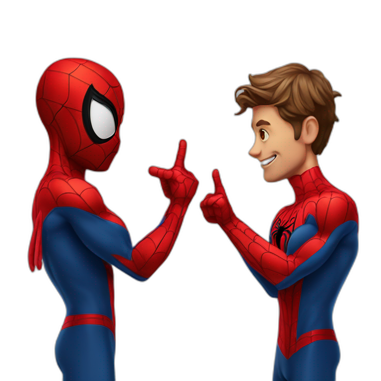 spiderman pointing at spiderman emoji