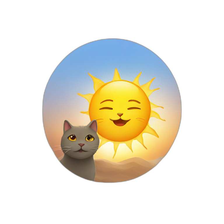 Cat and sun emoji