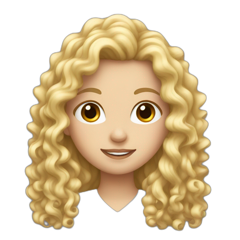 Long Curly white girl  emoji