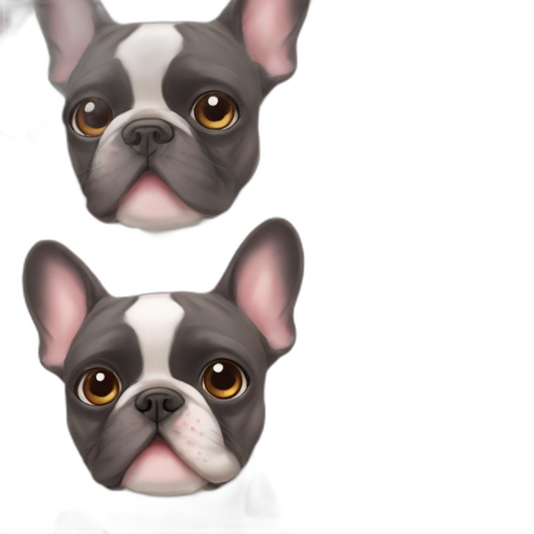 French bulldog eyes hearts emoji