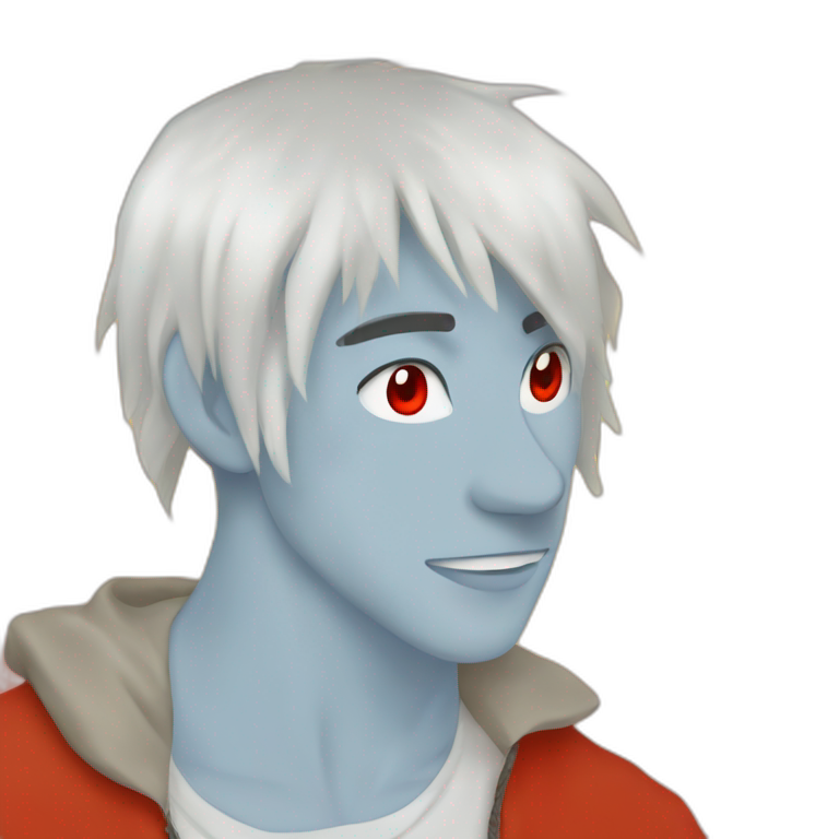 blue boy with red eyes emoji
