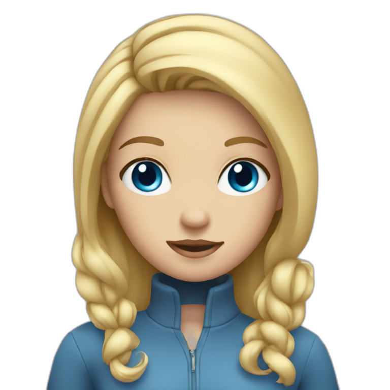 a girl with blue eyes and blond hair emoji