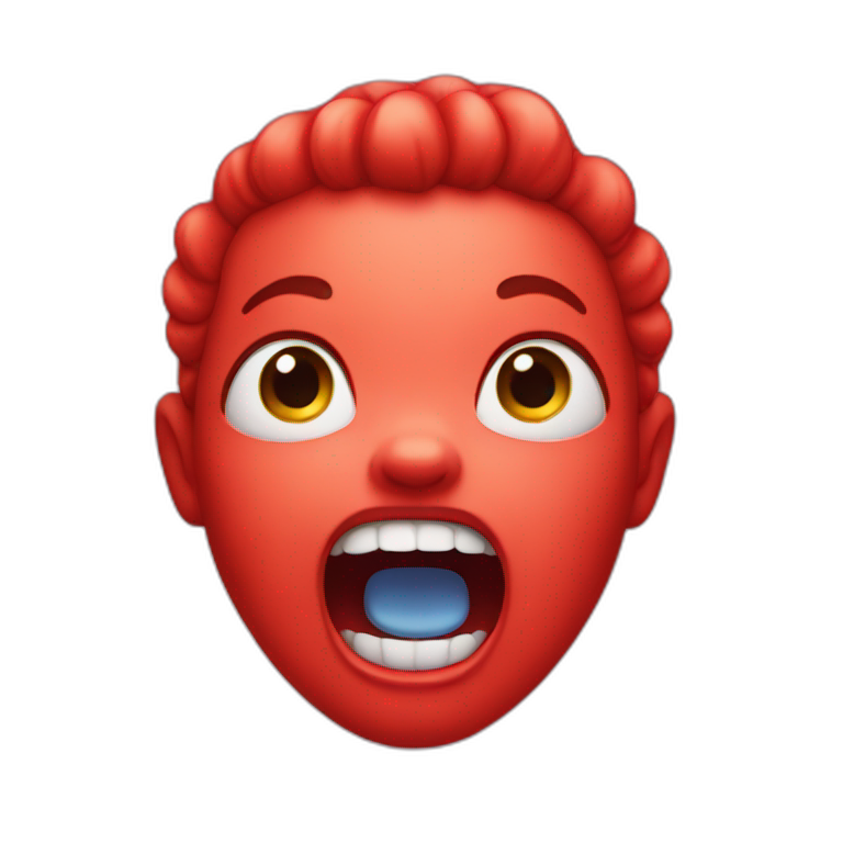 Screaming red baby emoji