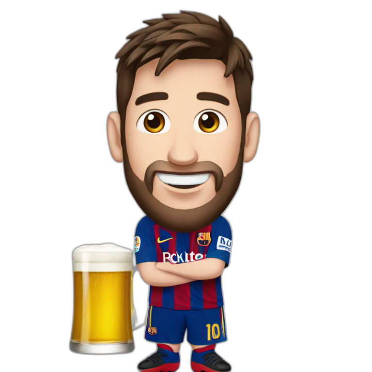 Messi qui boit de la bière  emoji