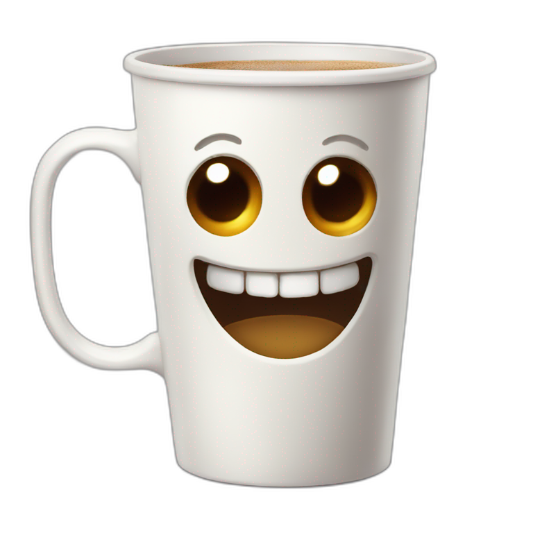 creepy smiling coffee cup emoji