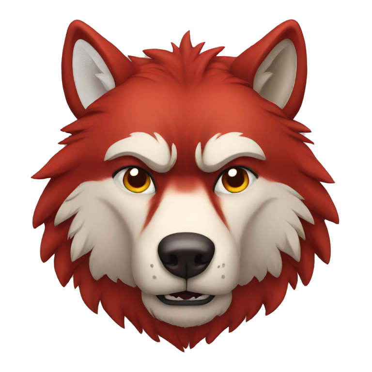 Red grumpy wolf emoji