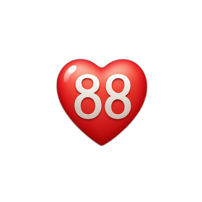 Red heart with the number 85 emoji