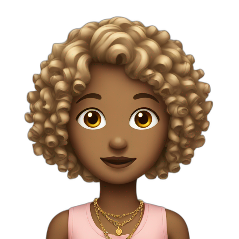 curly-haired girl with necklace emoji