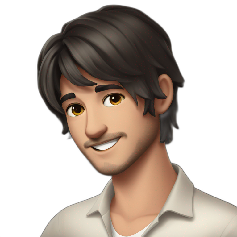 smiling man with short hair emoji