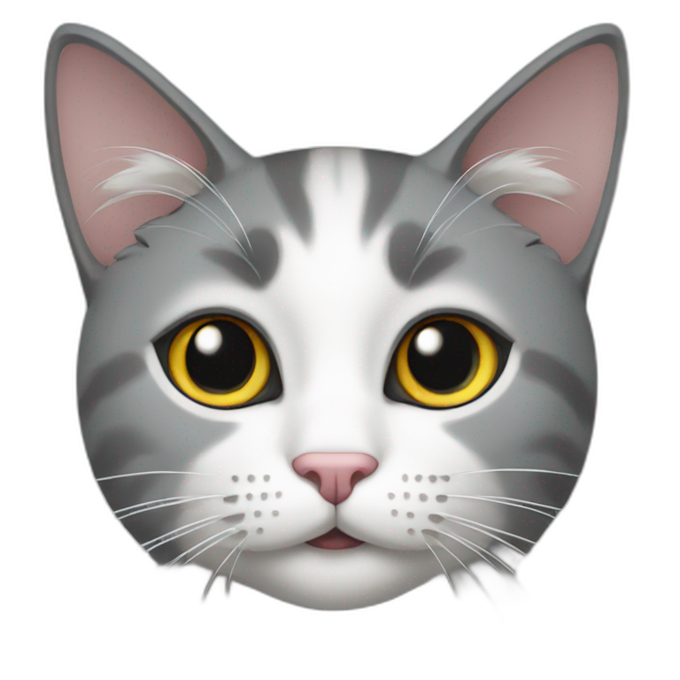 Grey and white cat emoji