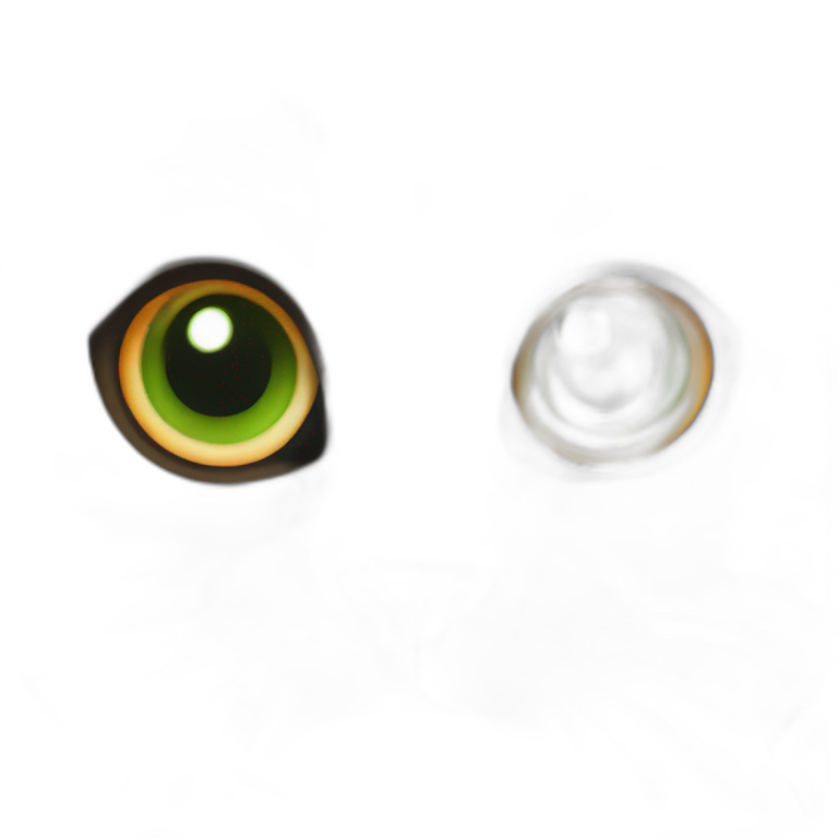 cat with white nose, green eyes and orange ears emoji