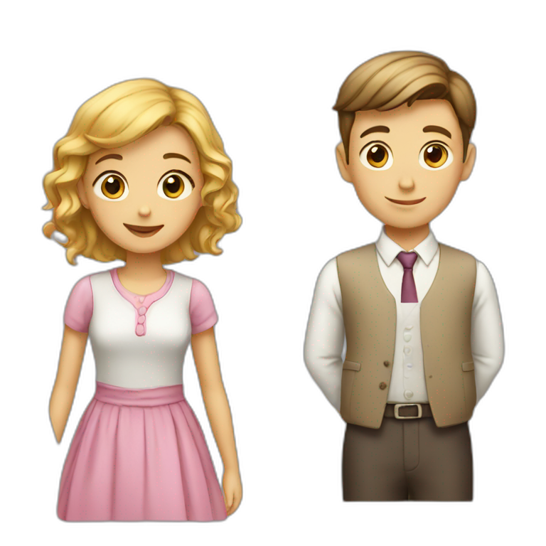 Smart boy and girl emoji