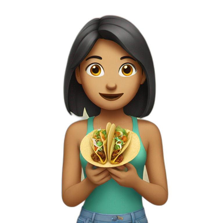 girl eating tacos emoji
