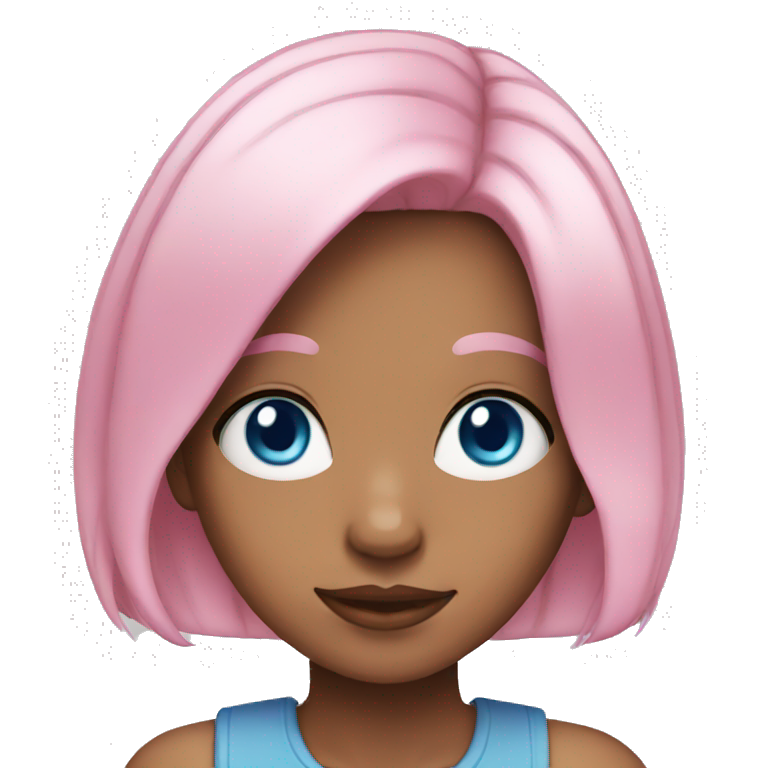 girl with pink hair and blue eyes emoji