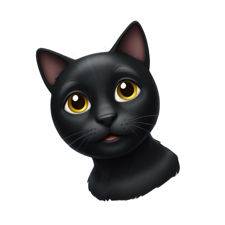 black cat white spot chest emoji